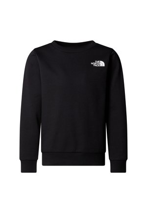 Musta collegepaita pyöreällä kaula-aukolla ja resorireunuksilla hihoissa, vasemmassa rinnassa valkoinen logo. Valmistettu pehmeästä, teksturoidusta kankaasta.