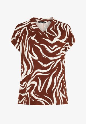 Yours Clothing, PLUS SIZE CASUAL TOPS - T-Shirt print - brown