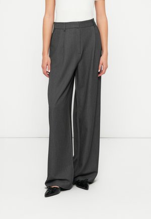 ONLHATTIE PLEAT - Pantaloni - dark grey melange