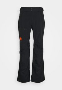 Sorte skibukser lavet af vandafvisende materiale, med en lynlåslomme og en orange logoaccent. Lige ben design med slidstærk tekstur.