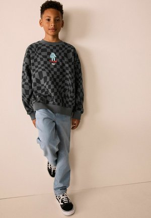Next, OVERSIZED - GRAPHIC CREW NECK SWEATER - Bluză de molton - black grey