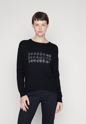 MAGLIA CHIUSA LOGO - Maglione - nero pied de poule