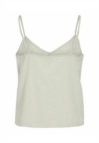 Camisole grigio chiaro con spalline sottili, design a scollo a V e vestibilità rilassata. Realizzata in un tessuto testurizzato e traspirante con un motivo sottile.