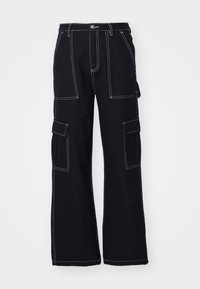 WORKERS PANT - Cargo trousers - black/white