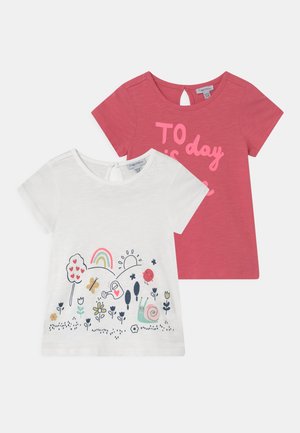 2 PACK - T-shirts print - sunkist coral/bright white