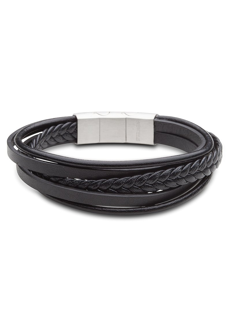 Herren Halsketten | Steelwear Jewerly MIAMI Armband edelstahl leder/grau - AX36265 Herren Halsketten | Steelwear Jewerly MIAMI Armband edelstahl leder/grau - AX36265
