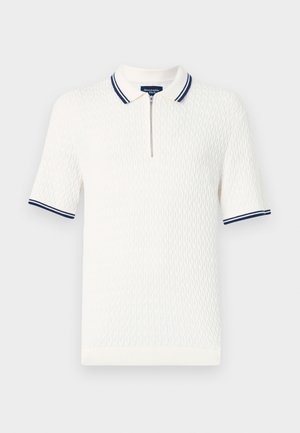 Abercrombie & Fitch PREPPY TIPPED ZIP SWOLO  - Poloskjorter - white