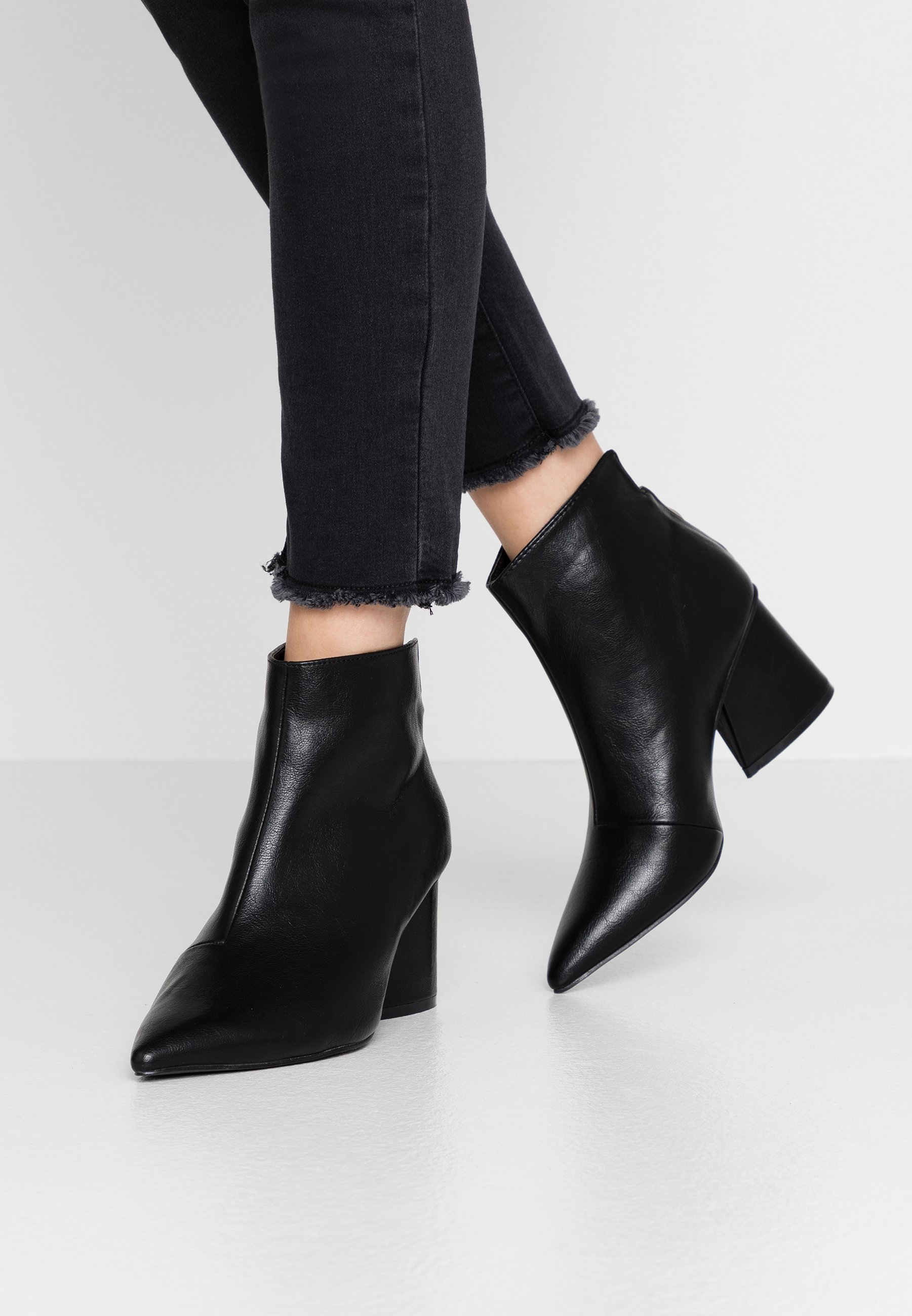 black pointed ankle boots uk