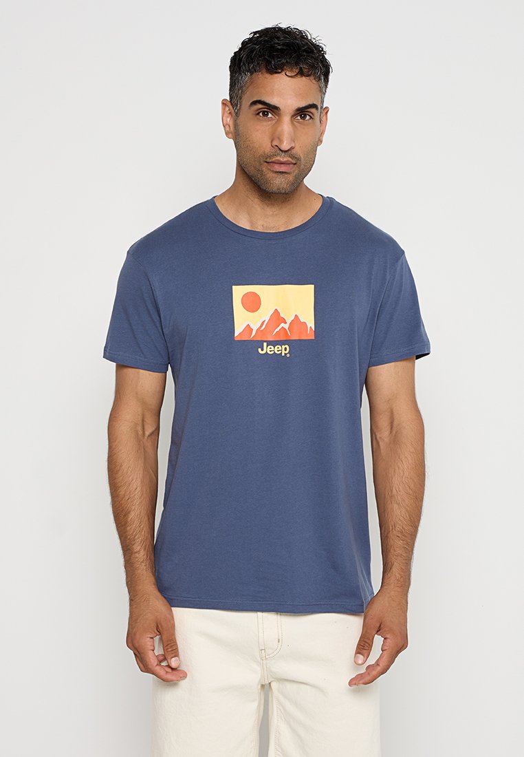 Jeep T-shirt print blauw