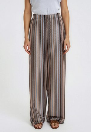 Smith&Soul, SMITH&SOUL HOSE IM HÄKEL-LOOK MIT STREIFENMUSTER - Trousers - dark chocolat