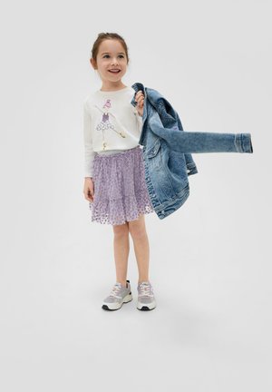 s.Oliver DOPPELLAGIGER MIT GLITZER - A-lijn rok - lavendel