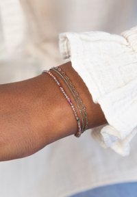 My Jewellery SUNROCKS TRIPLE BRACELET WITH TAUPE BEADS - Bracciale - silver coloured