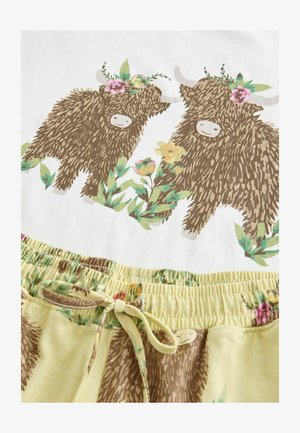 Next SHORT SLEEVE - REGULAR FIT  SET - Pyjama set - cream green