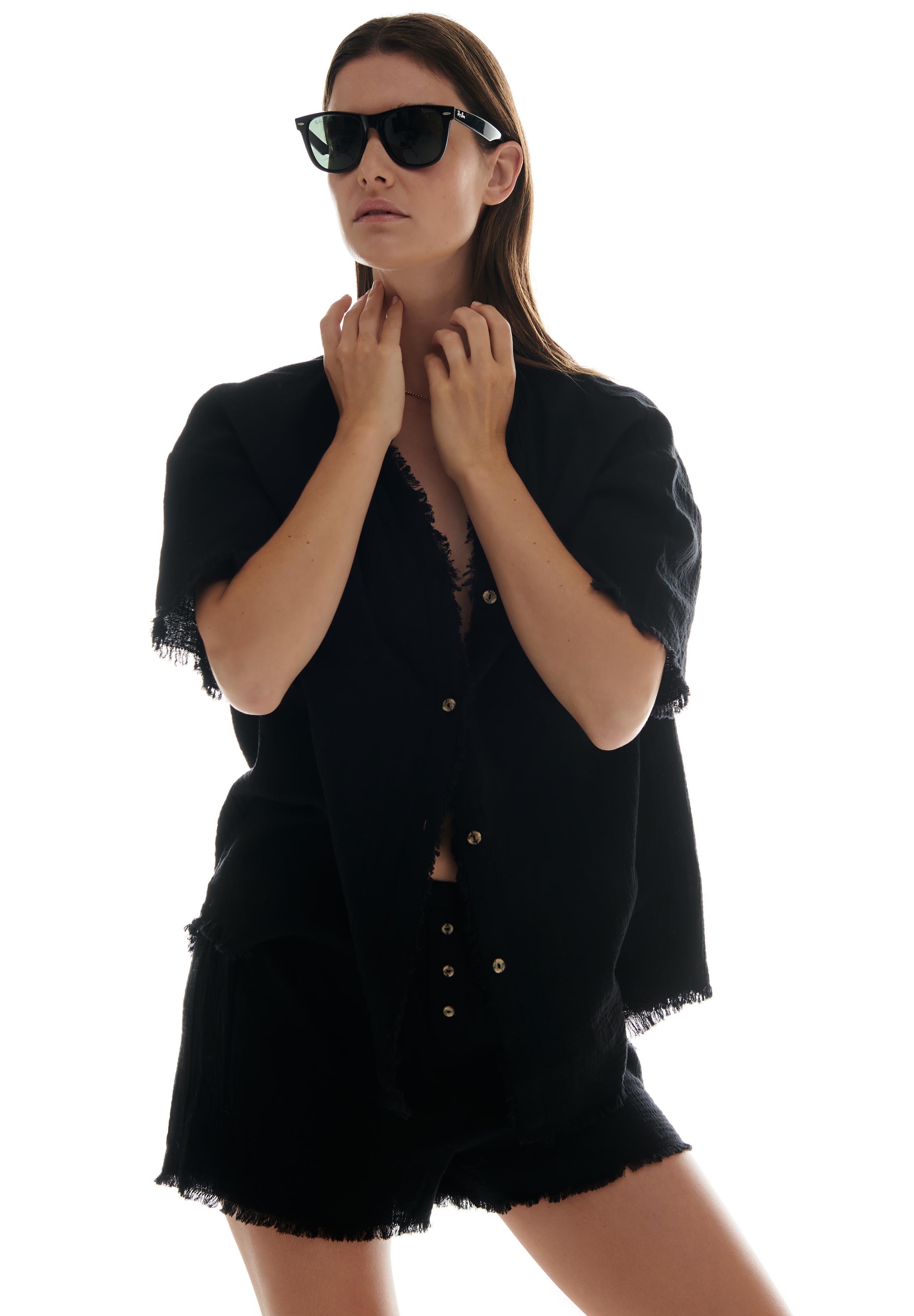 LOVE Stories MILA - Pyjama top - black - Zalando.de