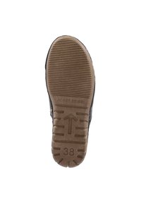 Black rubber shoe sole with textured surface. Features a prominent arrow and the number 38. Brand name "JOSEF SEIBEL" embossed on the side.