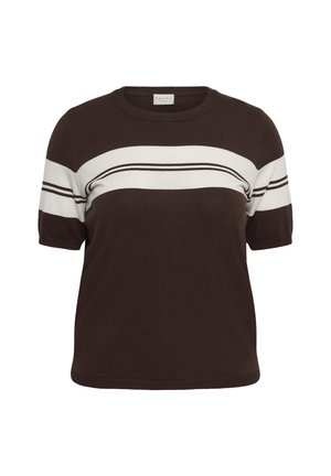 Kaffe Curve, KCLIZZY STRIPED - T-shirt imprimé - coffee bean   chalk stripe