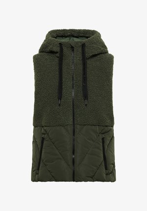 Cecil, TEDDY-WESTE MIT STEPPTEIL UND ZIPPER - Veste sans manches - shadow khaki