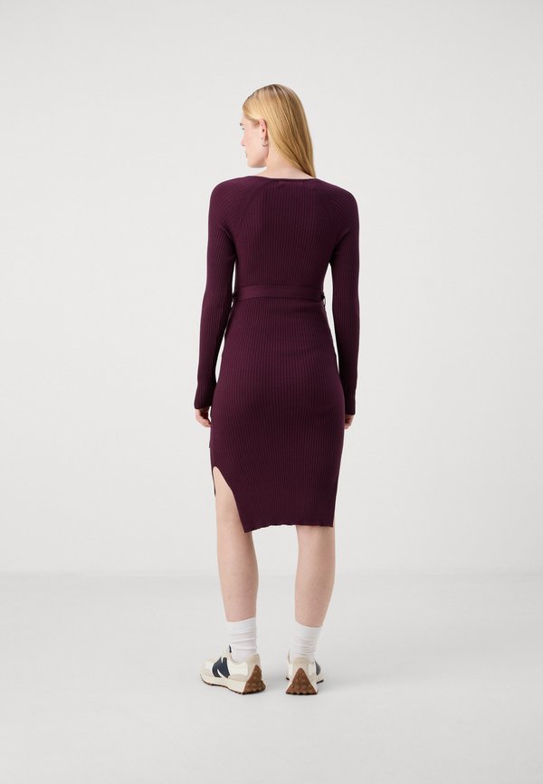 VMMSABA V NECK BELT DRESS  - Jumper dress - winetasting3