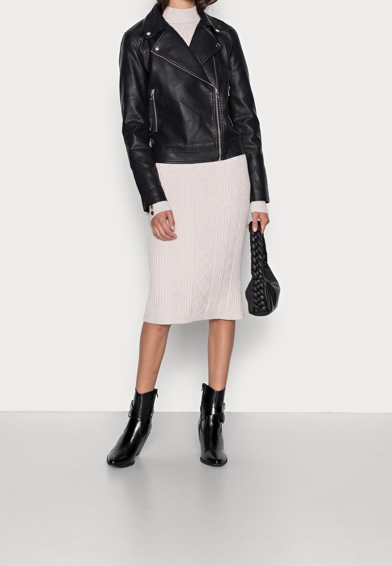 satin leather dress Wrap Me in Leather Dress