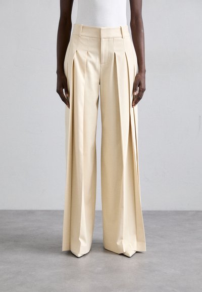Alice + Olivia SIMON WIDE LEG TROUSER - Pantalon classique - solid oatmeal