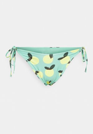JACKIE HIGH LEG TIE SIDE BRAZILIAN IN LEMON PRINT CURVE - Spodní díl bikin - light green