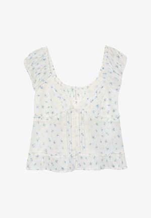 Stradivarius, FLUID TOP WITH BUTTONS - Blúzka - light blue