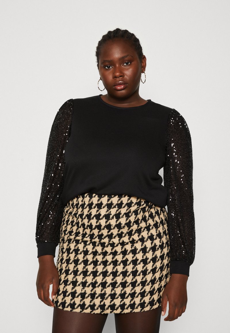Vero Moda Curve VMCHARLOTTE SEQUINS - Sweatshirt - black