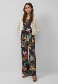 s.Oliver - GEMUSTERTER AUS MIT BINDEGÜRTEL - Jumpsuit - navy Thumbnail Image 1