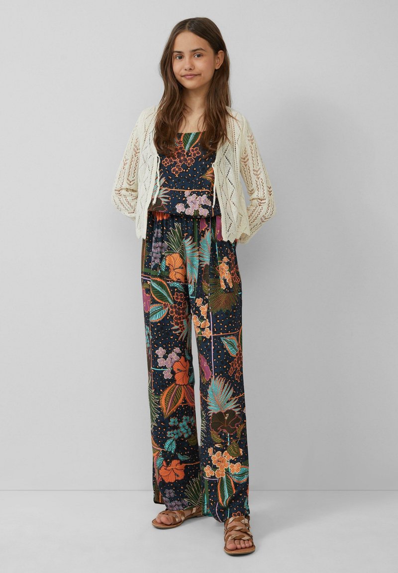 s.Oliver - GEMUSTERTER AUS MIT BINDEGÜRTEL - Jumpsuit - navy, Enlarge