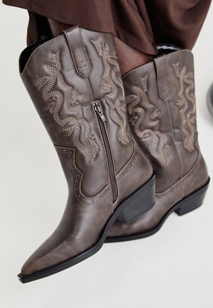 Bottes de cowboy / motard - brown brushed