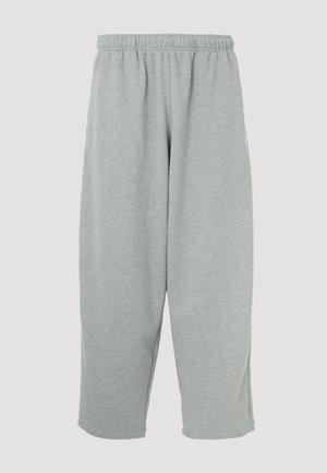 Light gray sweatpants with an elastic waistband, tapered leg design, and soft texture. No visible branding or patterns.