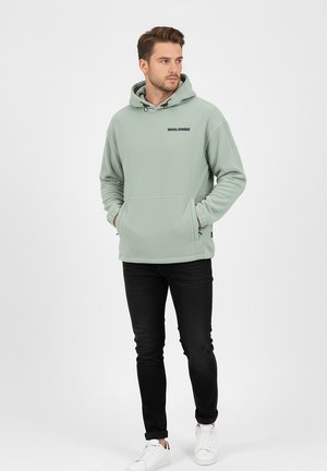 MIT PRINT GUMMIZUG - Hoodie - grün