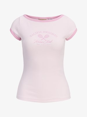 JJXX, JXFIFI STR CAP BOATNECK TEE - Trükipildiga T-särk - pink