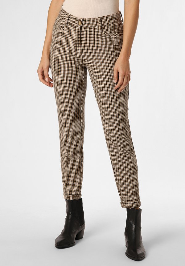 JOLIE TURN UP - Stoffhose - schoko beige