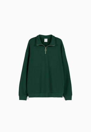 Bershka HIGH NECK - Sportska majica - dark green