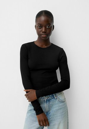 Bershka Pitkähihainen paita - black