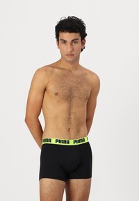 Puma MEN EVERYDAY 4 PACK  - Boxer alsónadrág - green/yellow/black