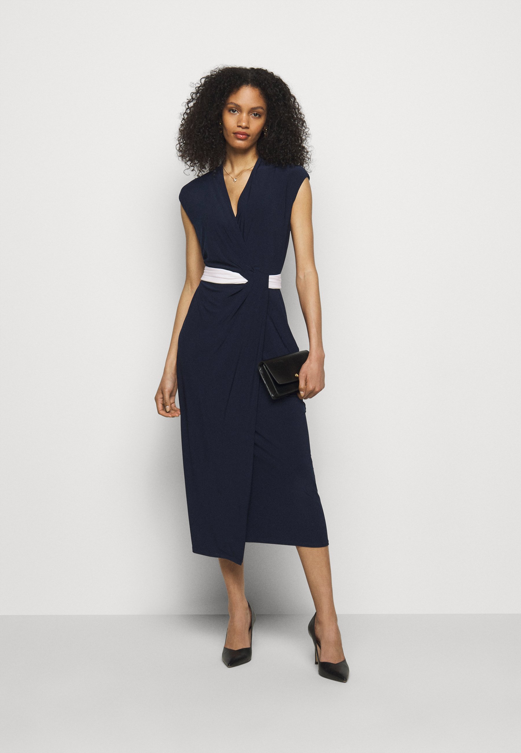 ralph lauren two tone jersey dress