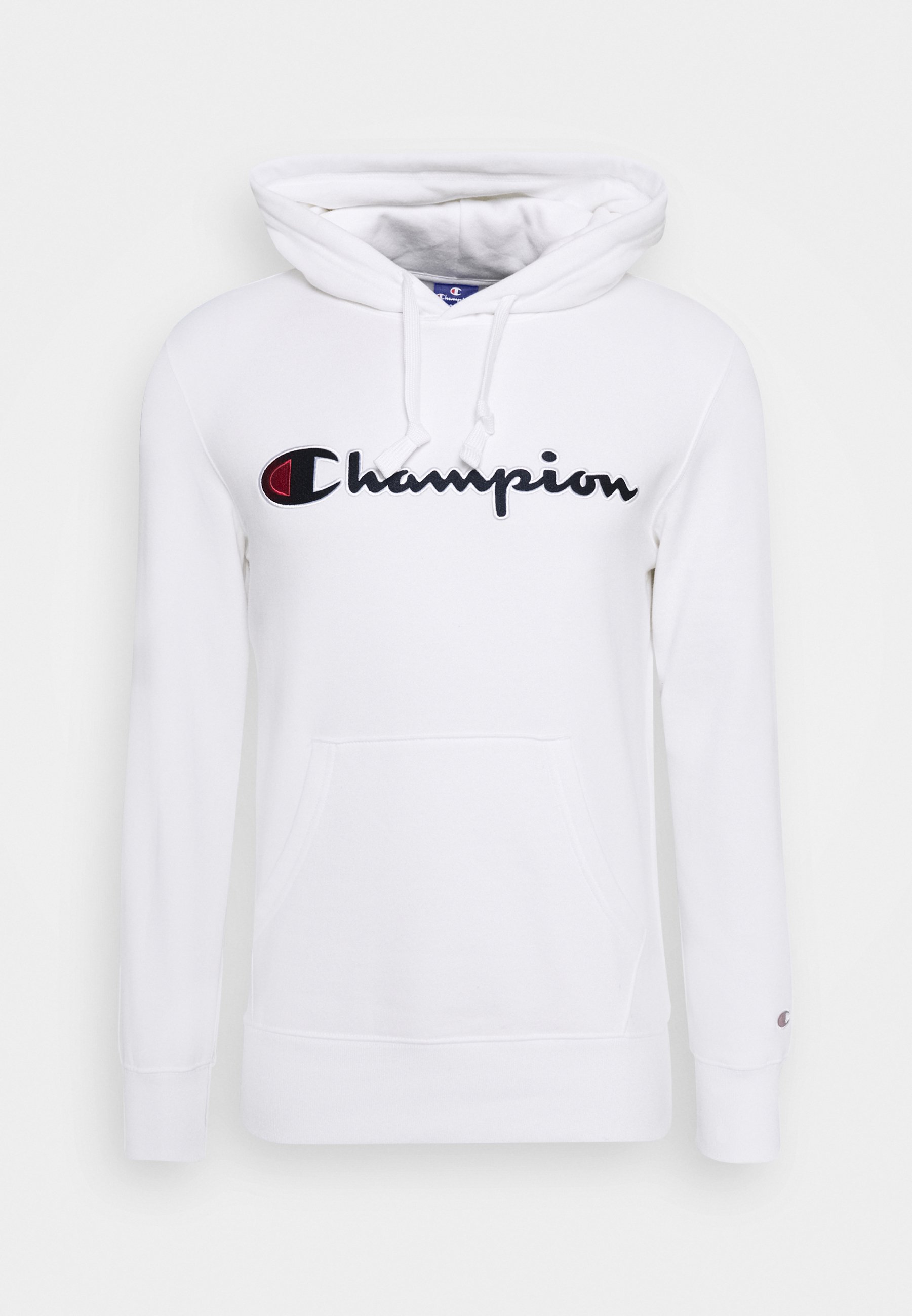 white and black champion hoodie