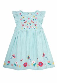 JoJo Maman Bébé - APPLIQUE PRETTY SUMMER REGULAR FIT - Jurk - duck egg blue Miniatuurafbeelding 1