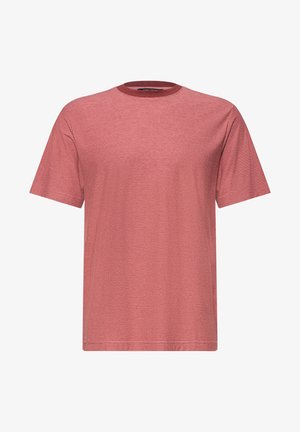 Street One MEN, T-SHIRT IN A YARN DYE STRIPES-LOOK - T-Shirt print - sunrise red