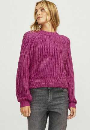 JJXX JXKELLY CHUNKY CREW NECK - Pullover - fuchsia red