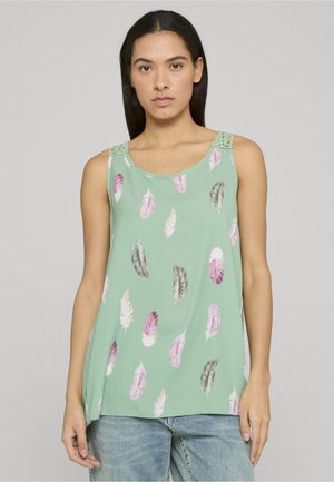 MUSSELIN MIT HÄKELEINSATZ HINTEN FEDER AOP - Top - aqua green