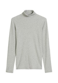 Grijze langekraag turtleneck shirt van zachte stof, met een slimfit ontwerp en geribbelde kraag, met een naadloze constructie.