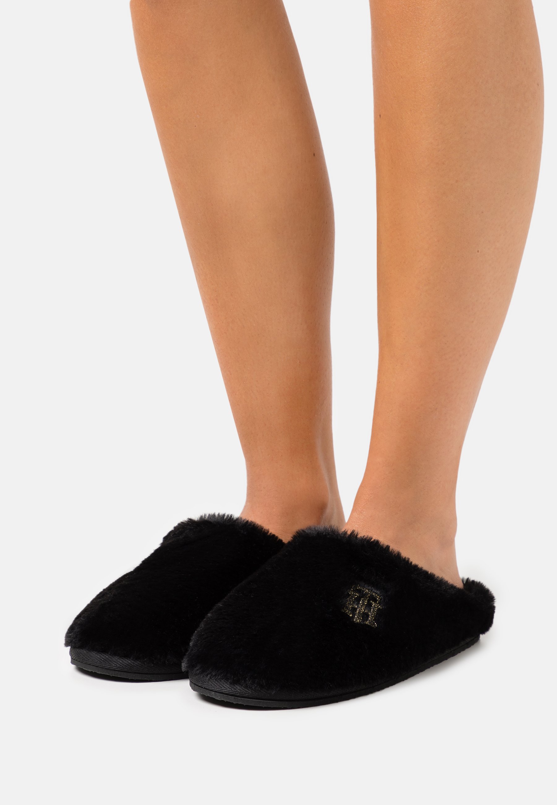 Tommy Hilfiger MONOGRAM SHINY SLIPPER - Hausschuh - black/schwarz -  Zalando.de