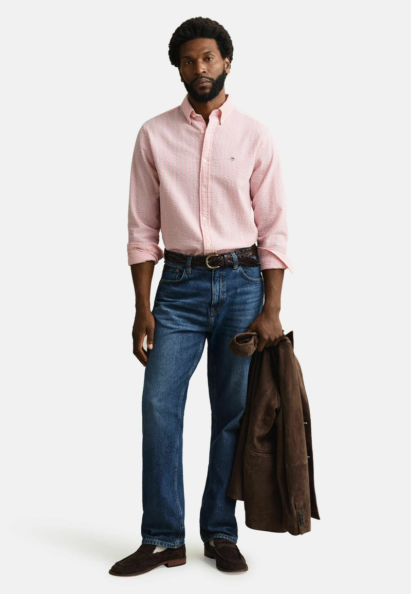GANT REGULAR FIT STRIPED SEERSUCKER - Košile - rose pink