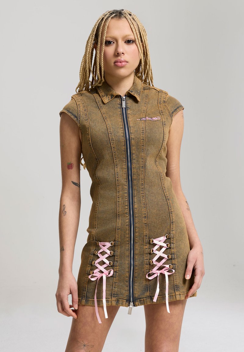Ed Hardy Denim dress - beige/mottled beige - Zalando.ie