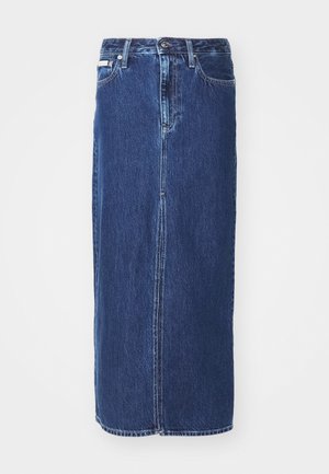 Calvin Klein Jeans, MAXI SKIRT - Denimová sukňa - denim dark