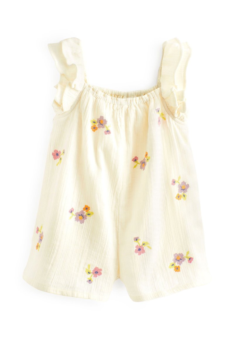 Next FRILL SLEEVE PLAYSUIT Jumpsuit cream floral/beige Zalando.nl