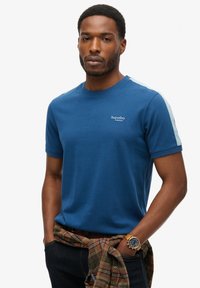 Superdry & Co ESSENTIAL LOGO RETRO - Camiseta estampada - pilot mid blue china blue